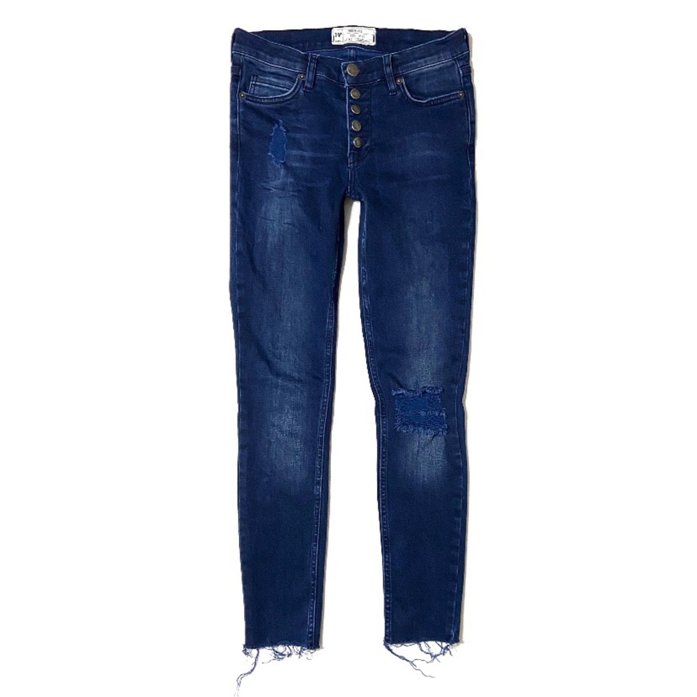 Free People Jeans Distressed Raw Hem